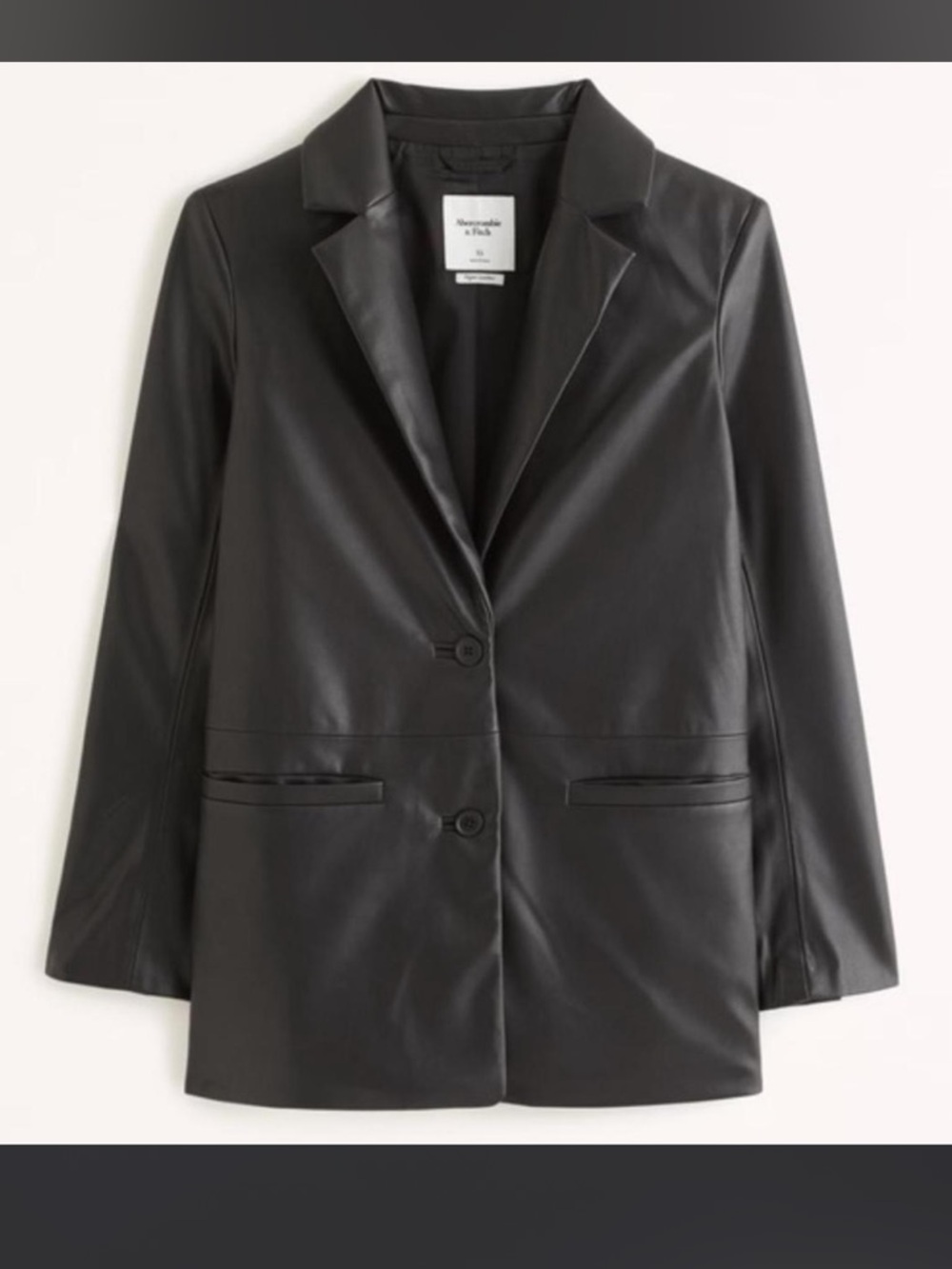 Black Faux Leather Blazer